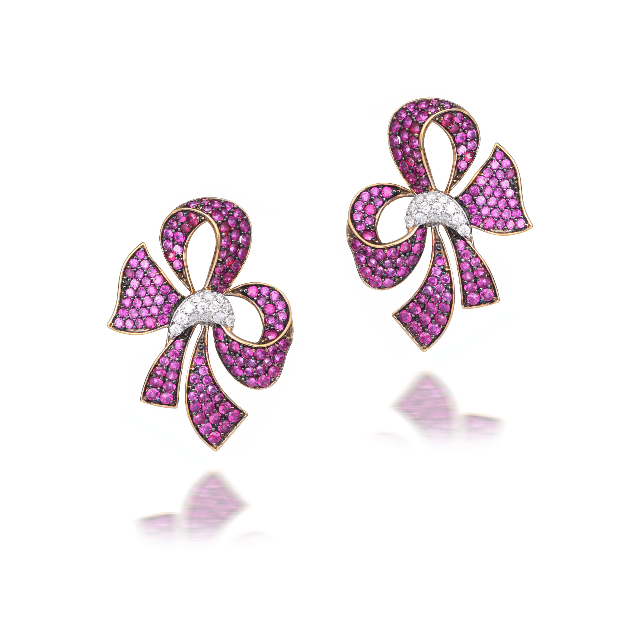 Ruby Bow Studs